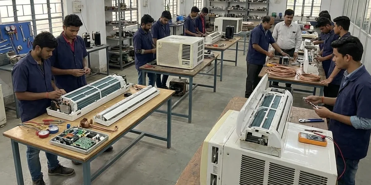 AC repair training class at RRR Training Center Bardhaman inverter split AC