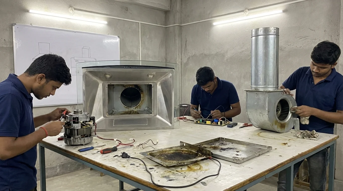 Kitchen chimney repair training session Bardhaman RRR Training Center