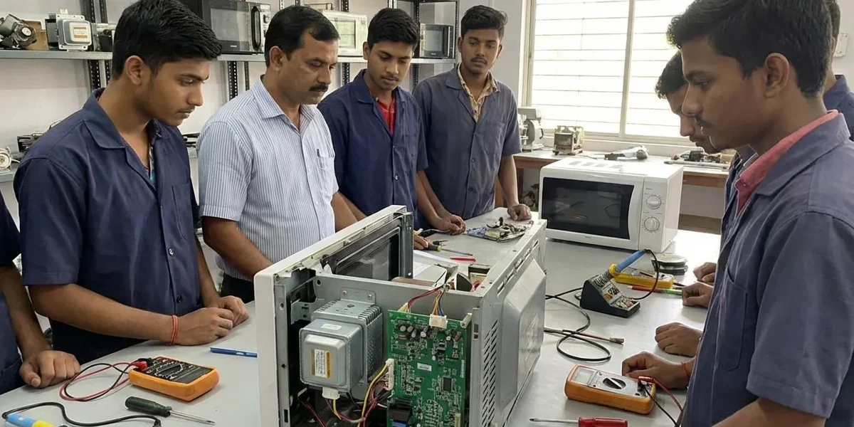 Microwave oven repair training at RRR Training Center Bardhaman magnetron class